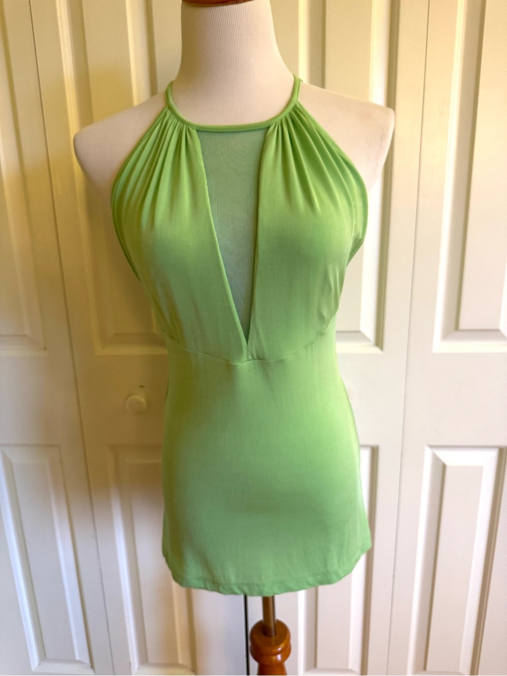 Just Cavalli Lime Green Halter Neck Jersey Top 8/44